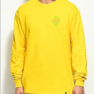 HUF yellow long sleeve shirt